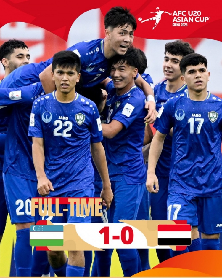  U20亞洲杯-烏茲別克斯坦1-0擊敗也門(mén)，奧林博耶夫頭球制勝