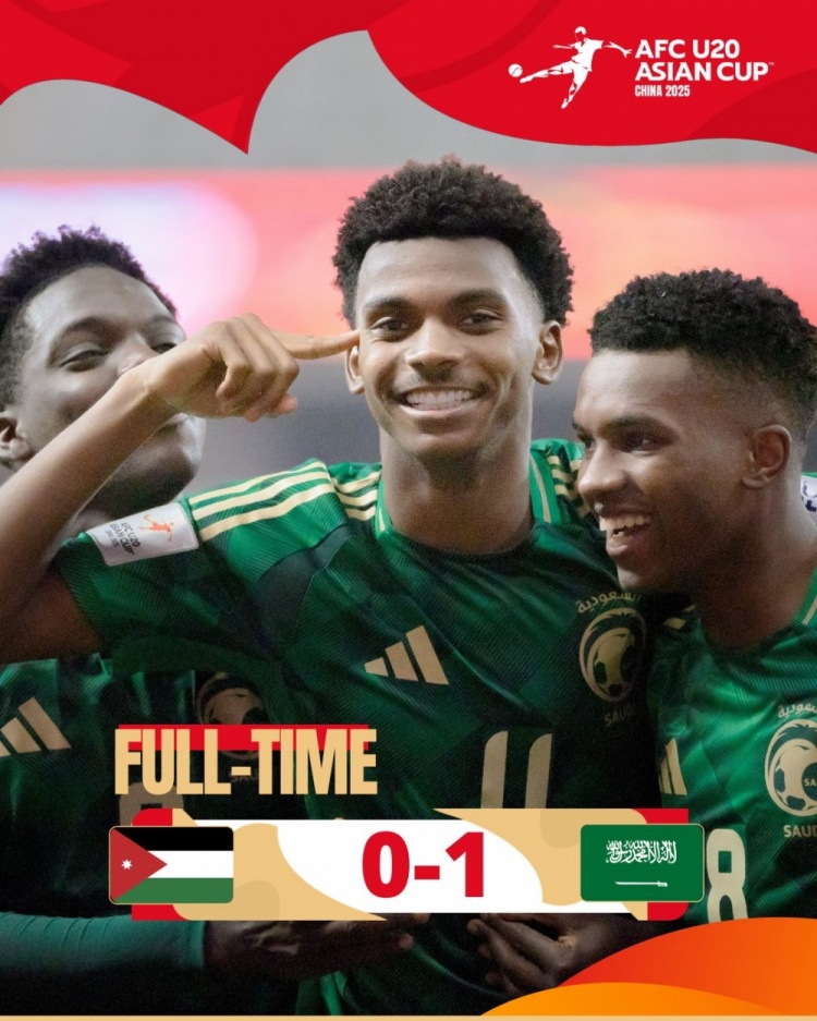  U20亞洲杯B組首輪，沙特隊1-0約旦隊收獲開門紅