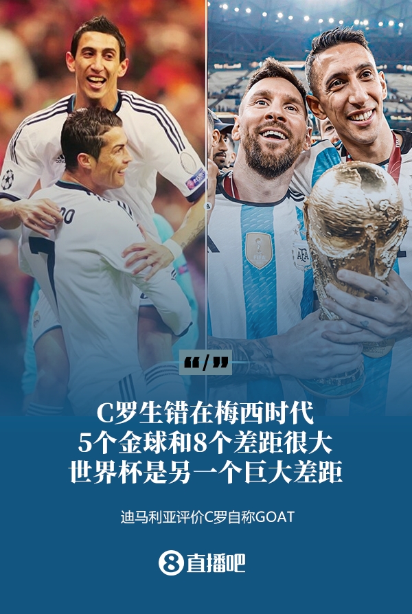  C羅自稱GOAT？迪馬利亞：他生錯在梅西時代，5金球和8個差距很大