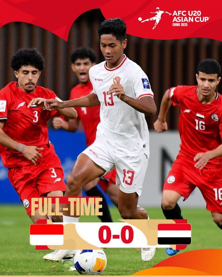  U20亞洲杯：印尼0-0戰(zhàn)平也門，兩隊(duì)分列C組第三、第四