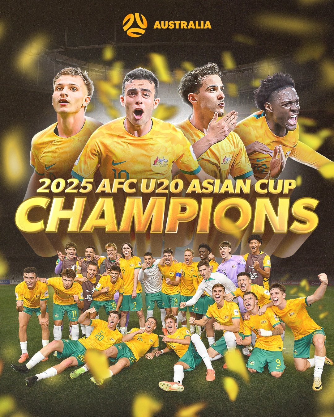  U20亞洲杯排名：澳大利亞首奪冠，澳沙韓日前4進世青賽，中國第8