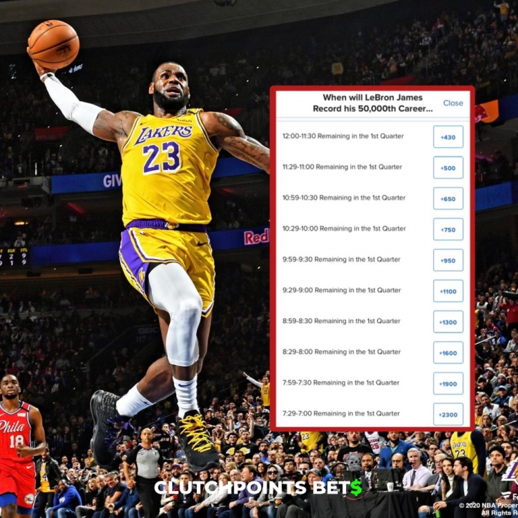  僅差1分！詹姆斯今日何時破五萬分賠率：開場30秒內(nèi)最被看好