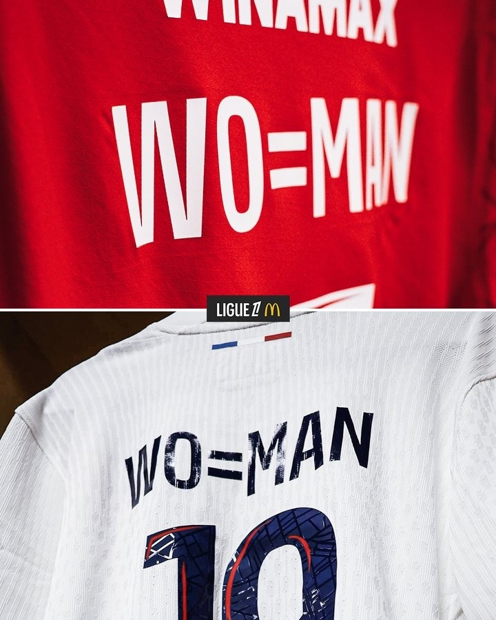  法甲英語官推曬巴黎、雷恩國際婦女節(jié)特別球衣：WO=MAN