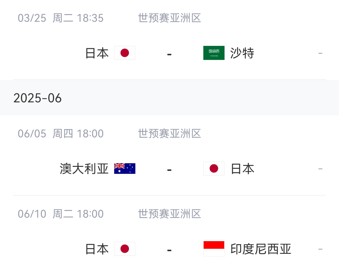  會不會放水？日本剩余賽程：主場vs沙特&印尼，客場vs澳大利亞