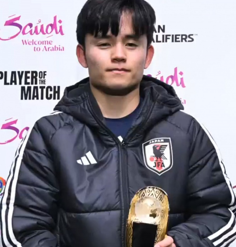  一傳一射閃耀全場！官方：久保建英當(dāng)選日本2-0巴林全場最佳