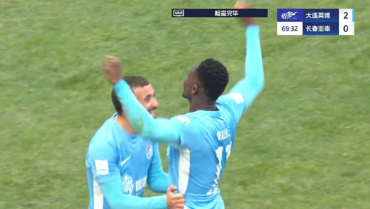  馬萊萊大連處子球！呂焯毅助攻馬萊萊破門，大連英博2-0亞泰