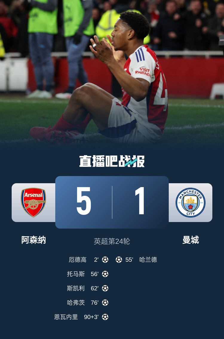  硬氣槍手無畏強(qiáng)敵！阿森納本賽季5-1碾壓曼城，3-0完勝皇馬